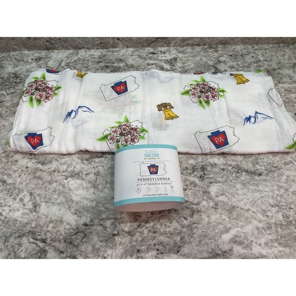 Little Hometown Pennsylvania State blanket New in packaging Bamboo & Cotton - Picture 3 of 4